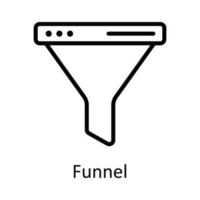 Funnel  Vector  outline Icon Design illustration. User interface Symbol on White background EPS 10 File