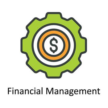 Financial Management Vector Fill outline Icon Design illustration. Seo and web Symbol on White background EPS 10 File
