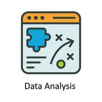 Data Analysis  Vector Fill outline Icon Design illustration. Seo and web Symbol on White background EPS 10 File
