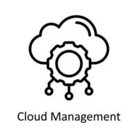 Cloud Management Vector  outline Icon Design illustration. Seo and web Symbol on White background EPS 10 File