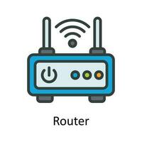 Router Vector Fill outline Icon Design illustration. User interface Symbol on White background EPS 10 File