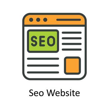 Seo Website Vector Fill outline Icon Design illustration. Seo and web Symbol on White background EPS 10 File