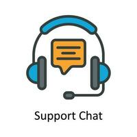 Support Chat Vector Fill outline Icon Design illustration. Seo and web Symbol on White background EPS 10 File