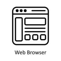 Web Browser Vector  outline Icon Design illustration. Seo and web Symbol on White background EPS 10 File