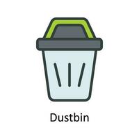 Dustbin Vector Fill outline Icon Design illustration. User interface Symbol on White background EPS 10 File