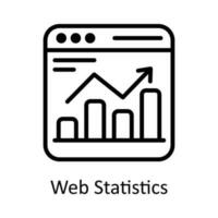 Web Statistics  Vector  outline Icon Design illustration. Seo and web Symbol on White background EPS 10 File