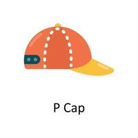 P Cap Vector  Flat Icon Design illustration. Sports and games  Symbol on White background EPS 10 File