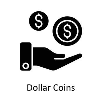 Dollar Coins Vector Solid Icon Design illustration. Seo and web Symbol on White background EPS 10 File