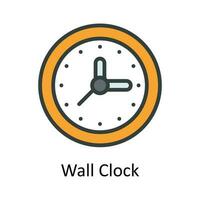 Wall Clock Vector Fill outline Icon Design illustration. User interface Symbol on White background EPS 10 File