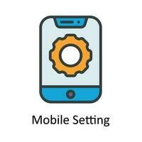 Mobile Setting Vector Fill outline Icon Design illustration. Seo and web Symbol on White background EPS 10 File