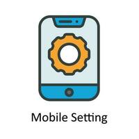 Mobile Setting Vector Fill outline Icon Design illustration. Seo and web Symbol on White background EPS 10 File