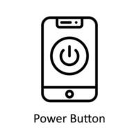 Power Button Vector  outline Icon Design illustration. User interface Symbol on White background EPS 10 File