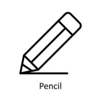 Pencil Vector  outline Icon Design illustration. User interface Symbol on White background EPS 10 File
