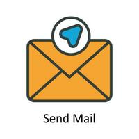 Send Mail Vector Fill outline Icon Design illustration. User interface Symbol on White background EPS 10 File