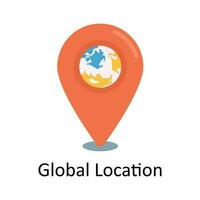 Global Location Vector  Flat Icon Design illustration. Ecommerce and shopping Symbol on White background EPS 10 File