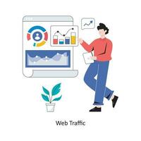 Web Traffic flat style design vector illustration. stock illustration