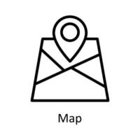 Map Vector  outline Icon Design illustration. User interface Symbol on White background EPS 10 File