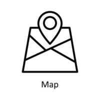 Map Vector  outline Icon Design illustration. User interface Symbol on White background EPS 10 File