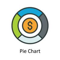 Pie Chart Vector Fill outline Icon Design illustration. User interface Symbol on White background EPS 10 File