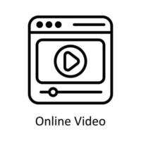 en línea vídeo vector contorno icono diseño ilustración. seo y web símbolo en blanco antecedentes eps 10 archivo
