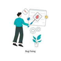 Bug Fixing Flat Style Design Vector illustration. Stock illustration