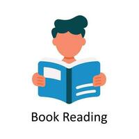 Book Reading Vector  Flat Icon Design illustration. Education and learning Symbol on White background EPS 10 File