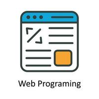 web programación vector llenar contorno icono diseño ilustración. seo y web símbolo en blanco antecedentes eps 10 archivo
