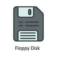 Floppy Disk  Vector Fill outline Icon Design illustration. User interface Symbol on White background EPS 10 File