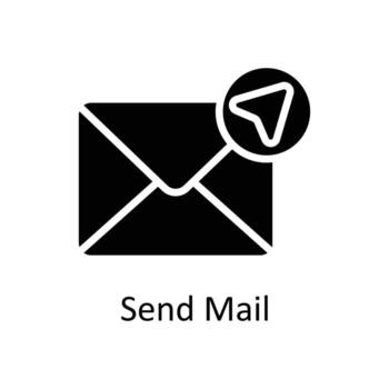 Send Mail Vector Solid Icon Design illustration. Seo and web Symbol on White background EPS 10 File