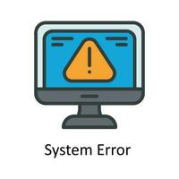 sistema error vector llenar contorno icono diseño ilustración. usuario interfaz símbolo en blanco antecedentes eps 10 archivo