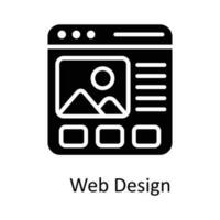 web diseño vector sólido icono diseño ilustración. seo y web símbolo en blanco antecedentes eps 10 archivo