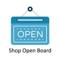 Shop Open Board Vector  Flat Icon Design illustration. Ecommerce and shopping Symbol on White background EPS 10 File