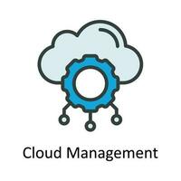 Cloud Management Vector Fill outline Icon Design illustration. Seo and web Symbol on White background EPS 10 File
