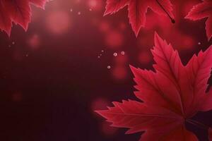 Canada day design of red maple leaves background with copy space, generate ai photo