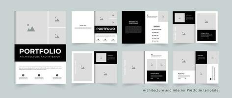 Architect portfolio or portfolio template design A4 size vector