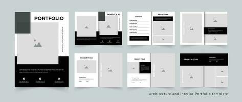 Modern Architecture portfolio and interior portfolio template design vector