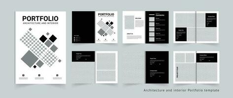 Architecture portfolio interior portfolio template design A4 size vector