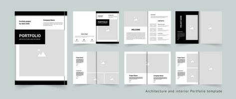 Architecture portfolio interior portfolio template design square format vector