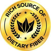 Rich Source Of Dietary Fiber, High Protein Food, Emblem, Badge, Seal, Stamp, Rubber, Sticker, Logo, Label, Packaging Design, Patch Vector Illustration