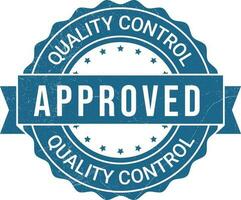 Quality Control Approved Stamp, Badge, Icon, Seal, Emblem, Quality Assurance Label, Quality Concept, Service, Controller, Patch, Rubber, Product, Sticker, Vector Illustration With Grunge Texture
