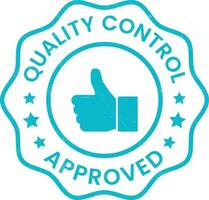 Quality Control Approved Stamp, Badge, Icon, Seal, Emblem, Quality Assurance Label, Quality Concept, Service, Controller, Patch, Rubber, Product, Sticker, Vector Illustration With Grunge Texture