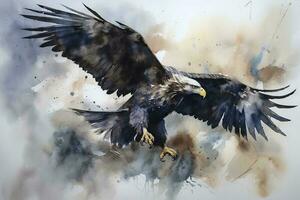 Create a watercolour  painting  of  a  majestic  eagle, generate ai photo