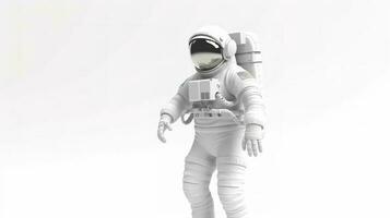 Astronaut realistic space travelers professional costume cosmos exploring universe in rocket decent vector astronaut, generate ai photo