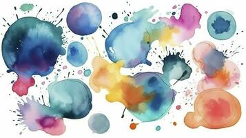 Multicolored splash watercolor blots - template for your designs, generate ai photo