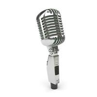 Retro microphone isolated on white background, generate ai photo