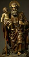 Saint Christopher with Jesu Christi. AI generativ. photo