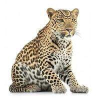 Leopard isolated on white background, generate ai photo