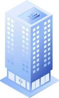 blue building isometric object vector