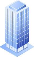 azul edificio isométrica objeto vector