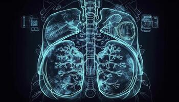 Smoky lungs of a smoker on a dark background isolate medical concept 3d illustration photo